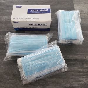 White Blue Disposable Face Mask 3PK Bundle